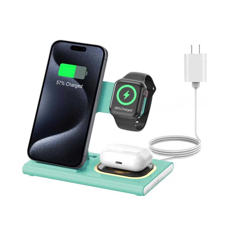 Carregador sem fio 15W para dobrável 3 em 1 telefone