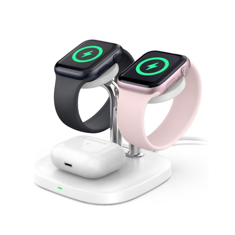 Relógio inteligente Ear fone de ouvido 3 em 1 carregador sem fio magnético